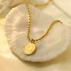Französische Münz-Königin Halskette Damen Leichter Luxus 18 Karat Vergoldter Anhänger Rund Marke Titanstahl Halskette