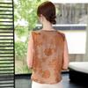 YUZHAOLIN Elegant V-Neck Long Sleeve Summer T-Shirt for Mid-Aged Women