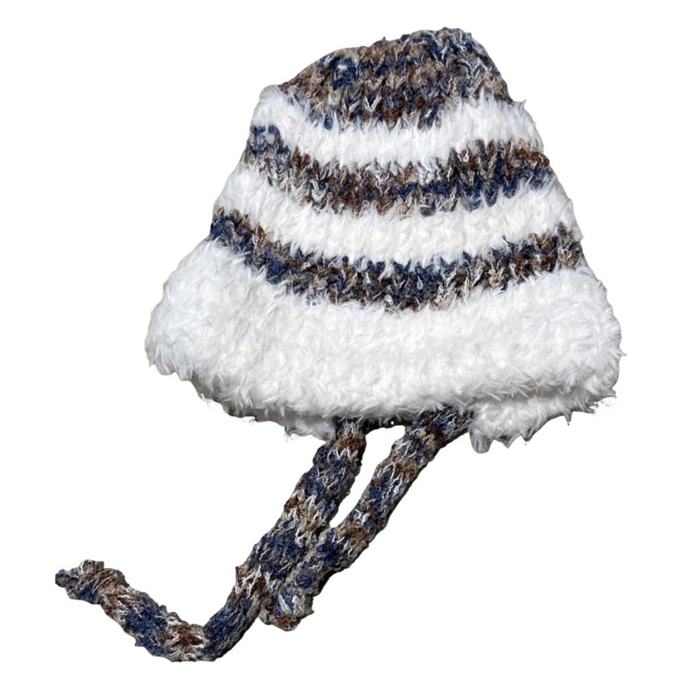 Korean Style Plush Pullover Hats Soft Knitted Warm Hat Fashion Ear Protection Hat  Women