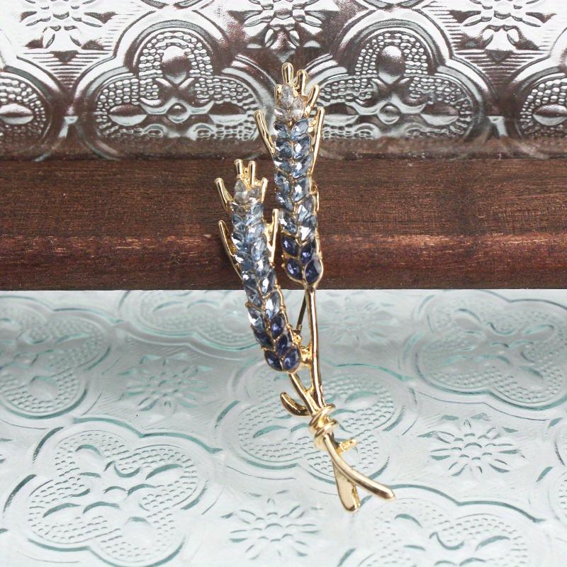 High-end Delicate Small Crystal Wheat Ear Brooch High-end Suit Coat Clothing Corsage