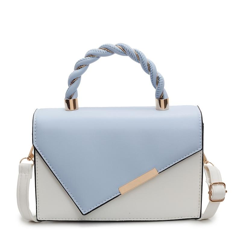 XYKK01 Decoratieve Handtas met Contrasterende Kleuren, Crossbody Tas voor Dames blauw