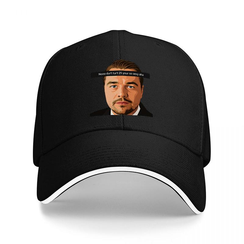 Derek Zoolander Face Print Baseball Cap Classic Black Adjustable Hat with Iconic Movie Character Design for Fashion Fans