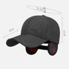 Men's Winter Thick Baseball Cap Embroidered Coldproof Ear Protectors Outdoor Warm Cap
