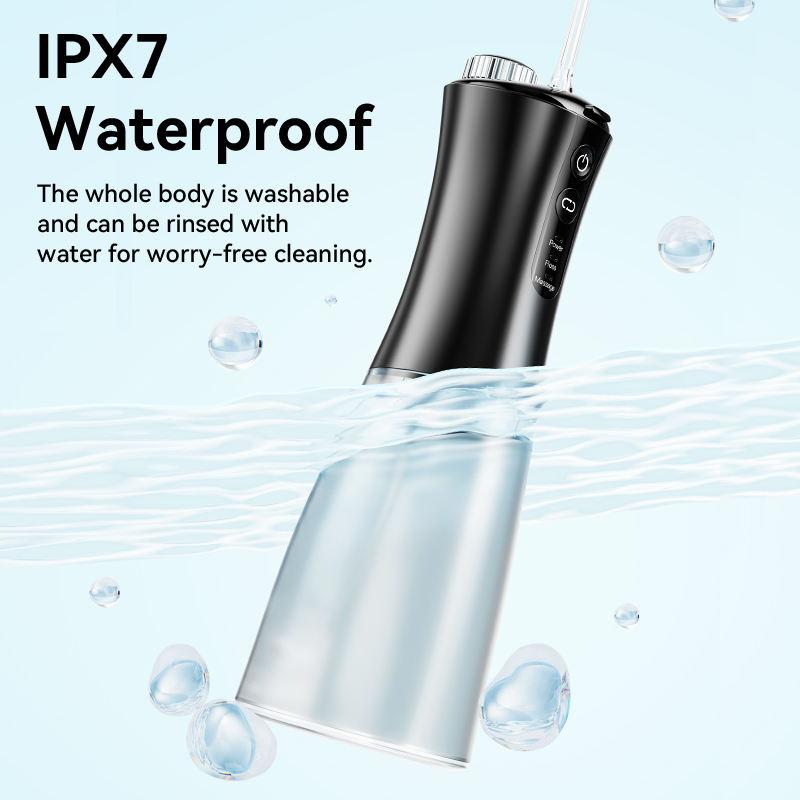 Munddusche, wiederaufladbarer USB-Wasserflosser, tragbarer Dental-Wasserstrahl, 350 ml Wassertank, wasserdichter Zahnreiniger für die Mundpflege