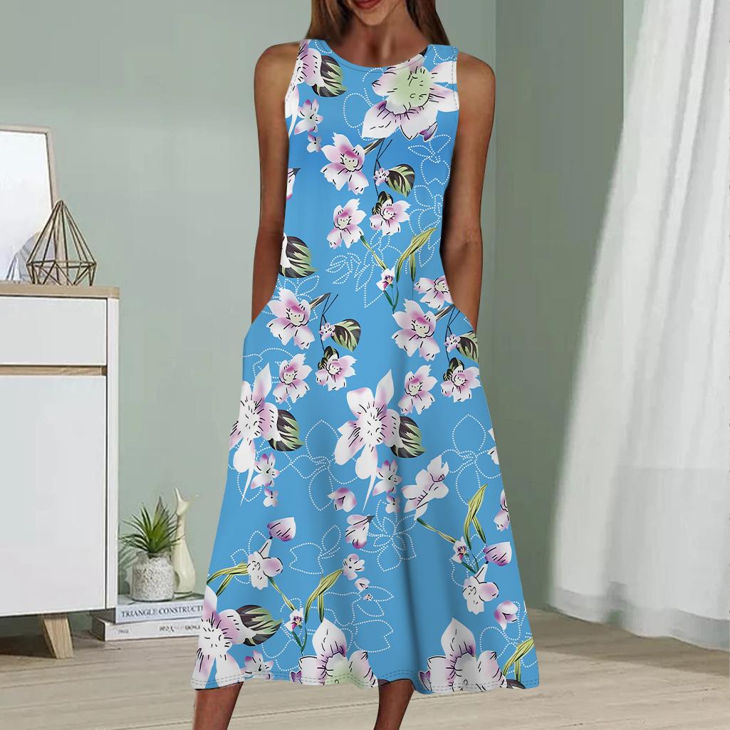 Летнее модное сексуальное платье без рукавов — фото 2