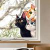 Süße Peekende Katze Statischer Fensteraufkleber für Glastür Heimdeko