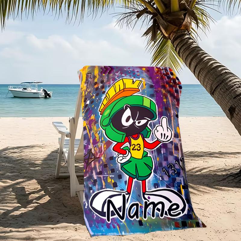 Customizable personalized beach towels Marvin the Martian themed designs.Suitable for the beach, yoga, sports;ideal as beach accessories