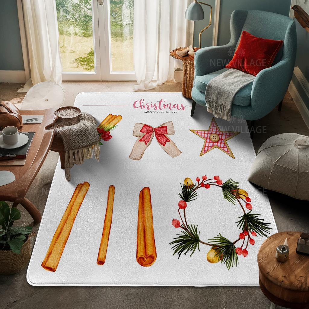 House Entrance Carpet Home Door Mat Living Room Bath Foot Bathroom Non-slip Water Absorption Rugs Bath Merry Christmas Winter