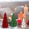 Christmas Tree Set - 3pcs Polka Dot Pattern, Wooden Desktop Decorations, Suitable for Holiday Centerpiece and Tiered Tray