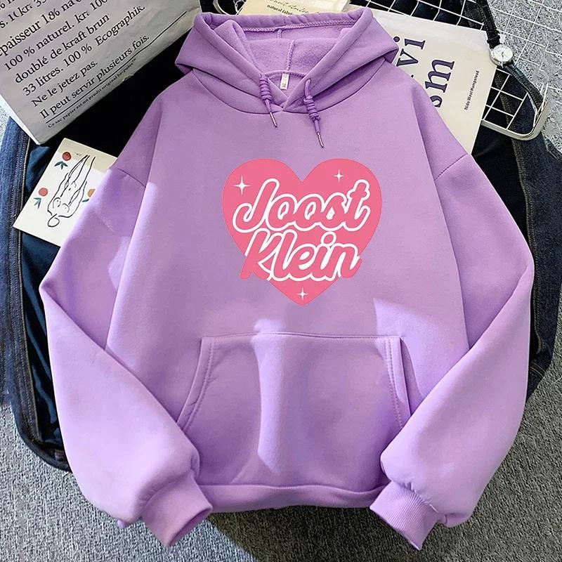 Joost Small Heart Pink Printing Hoodies Winter Fleece Comfortable Hooded Pullovers Sudaderas Women Clothes Spring Sweatshirts