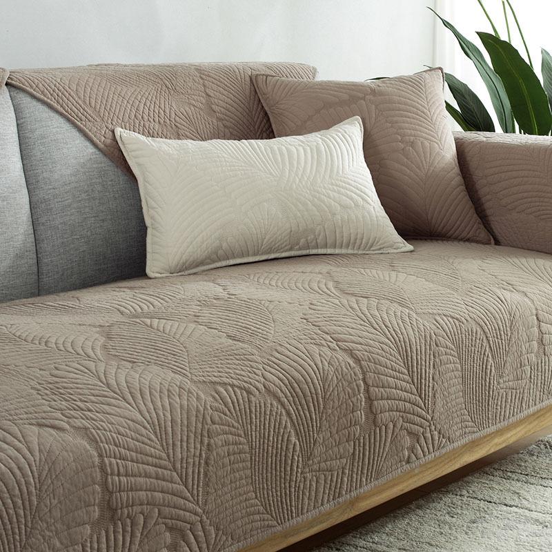 Nordischer Einfacher Einfarbiger Sofakissenbezug Universell für Alle Jahreszeiten, Rutschfester Baumwoll-Sitzkissenbezug aus Reiner Baumwolle, Einfaches Modernes Sofabezug-Handtuch