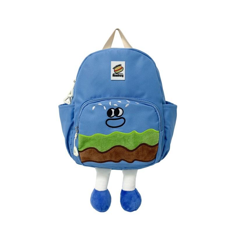 Cartoon Hamburger School Backpack Students Bag Breathable Outdoor Gift Travel
