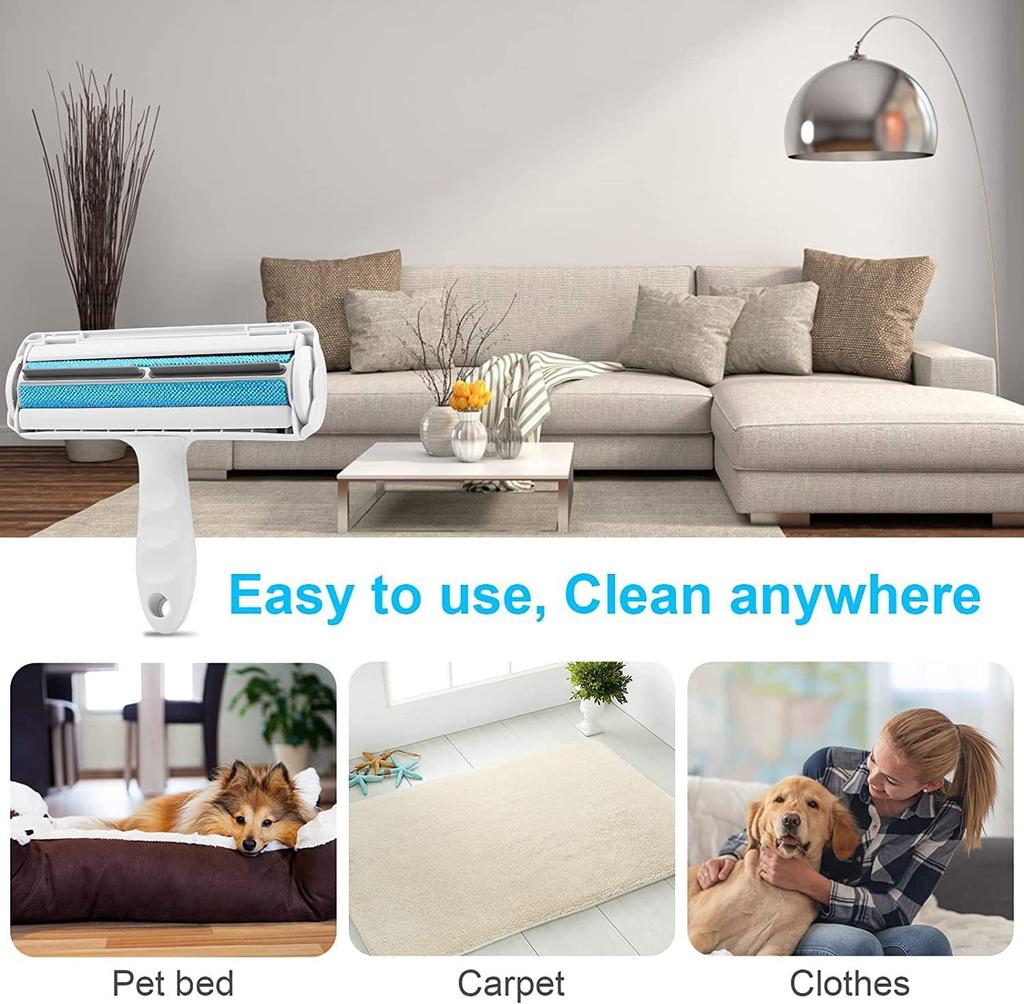 Pet Hair Remover Roller Dog & Cat Fur Remover with Self Cleaning Base Efficient Animal Hair Removal Tool