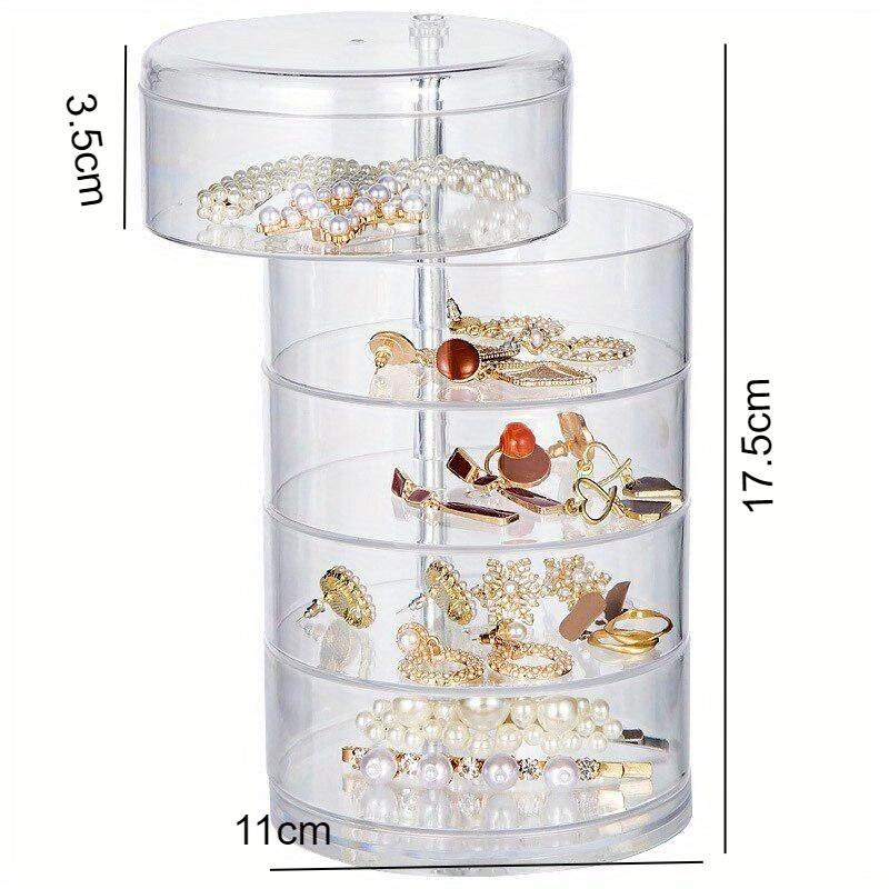 Transparent Rotatable Jewelry Storage Box Desktop Makeup Storage Rack