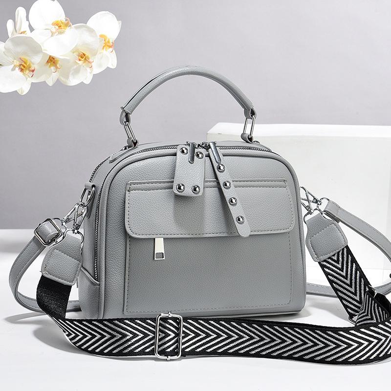 Strukturierte Multi-Pendler Umhängetasche - Vielseitige, Schlichte, Mehrschichtige Schulter-Handtasche