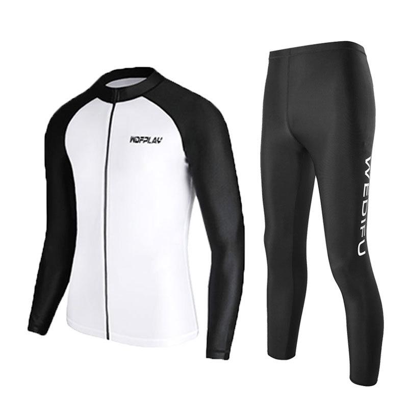 Men's Quick-Dry UV-Protection Diving & Surfing Suit - Slim Fit Long-Sleeve, Zip-Up Jellyfish-Proof Set
