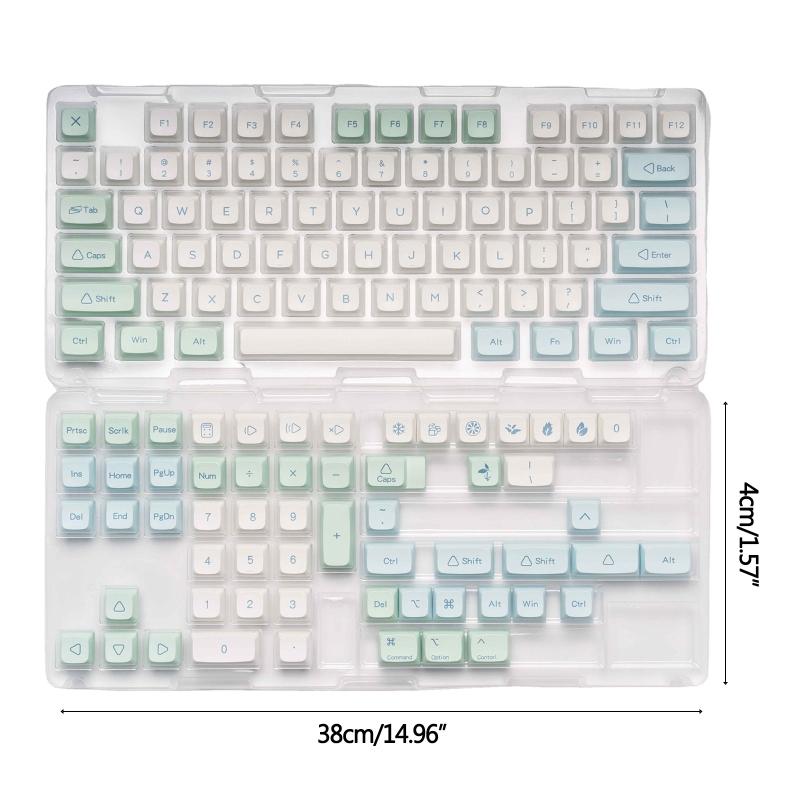 Mechanical Keyboard Keycap Minimalist Ice Mint Keys DA Profile 133Keys Dye Sub KeyCap for   MX DZ60 RK61 64 GK61