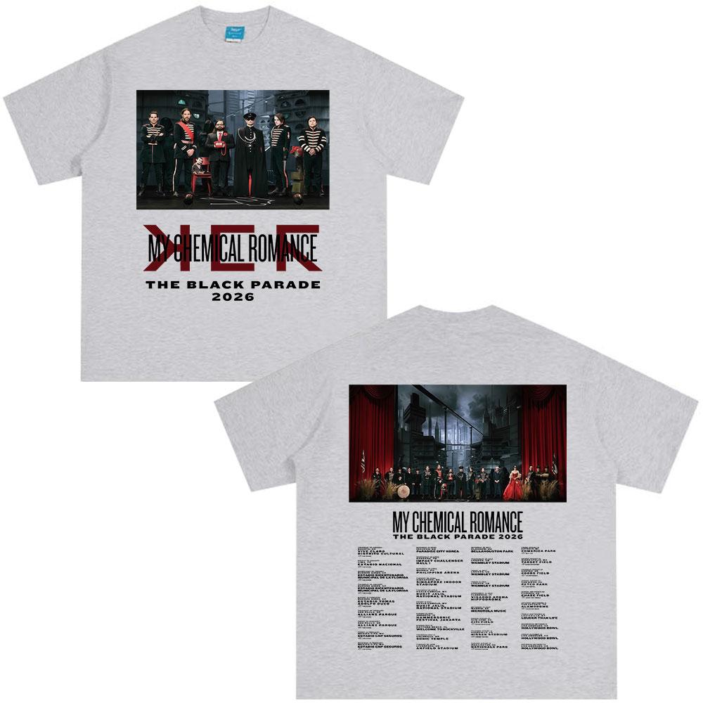 The Black Parade 2026 Tour Tshirts Punk Rock Band My Chemical RoUnisexce Tshirt Unisexs Women Clothing Cotton T Shirt Streetwear