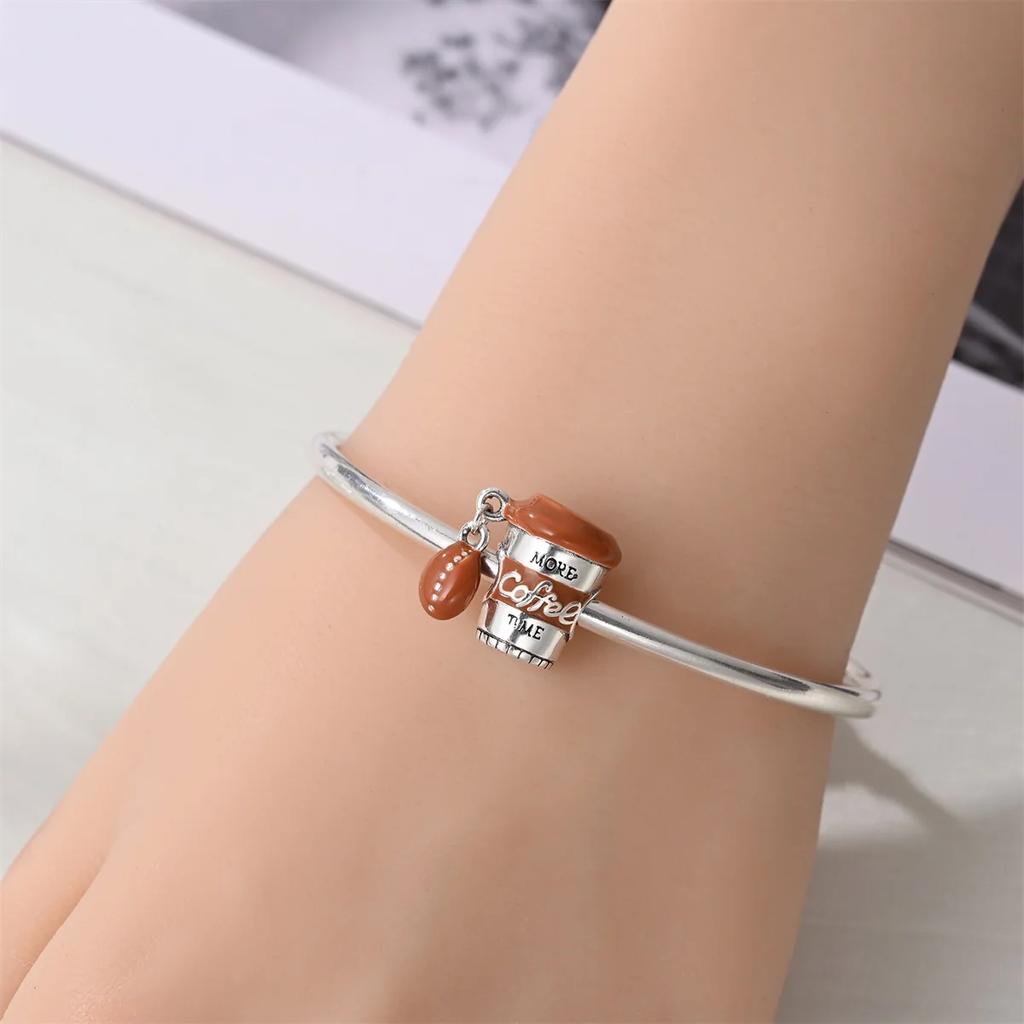 Classic 925 Coffee Cup Charms Tea Cup Beads Fit Bracelet Necklace Pendant Women Bracelet DIY Fine Jewelry Gift