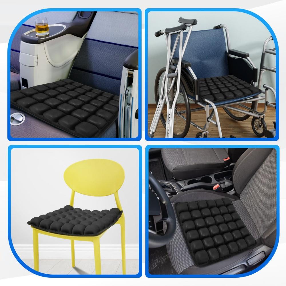 3D Inflatable Travel Cushion Portable Lightweight Air Seat Cushion Anti Pressure Ulcer TPU Cushion for Home Office Car Traveling