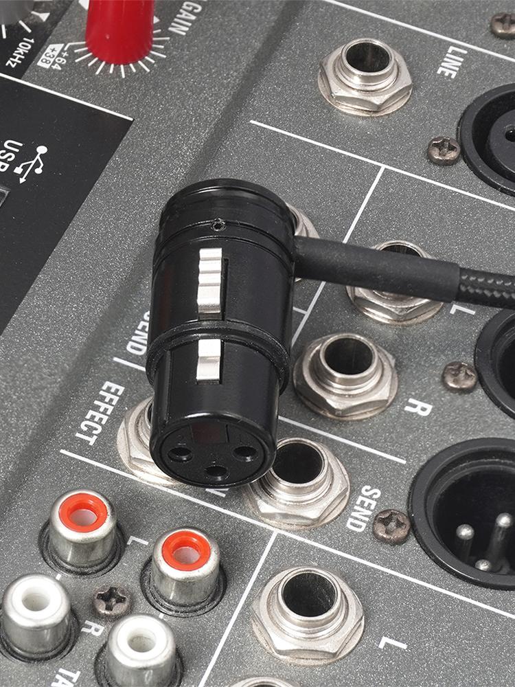 Male To Male/Female To Female Black Shell XLR Solder Connector 3 Pin 90 Degree Right Angle Zinc Alloy Shell for Microphone Mixer