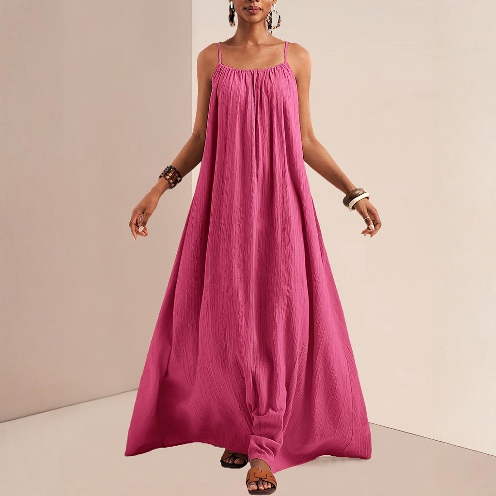 Women's Dress Casual Flowy Dresses R-neck Vocation Boho Beach Sundress