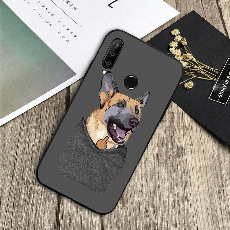 Funda para Huawei Nova 11 9 10 SE Y70 Y60 Y90 Y61 Y91 Y73 Y72 12i 11i 8i P30 P40 Lite P60 Pro con Dibujo de Pastor Alemán