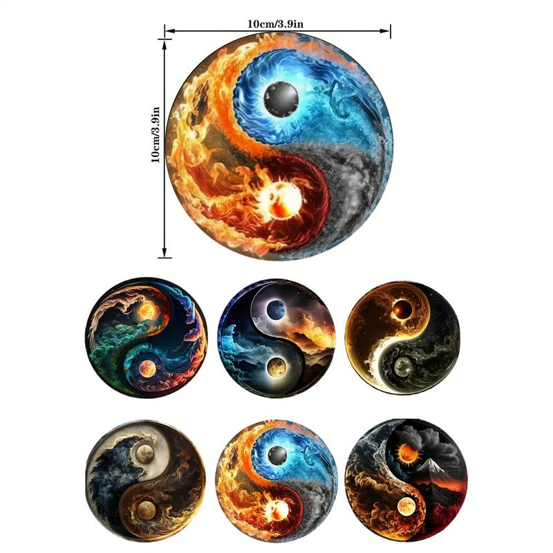 Drink Coasters Mat 6X Anti-slip Round Coasters Mat Heat-resistant Table Cup Coasters For Coffee Bar Living Room Countertop