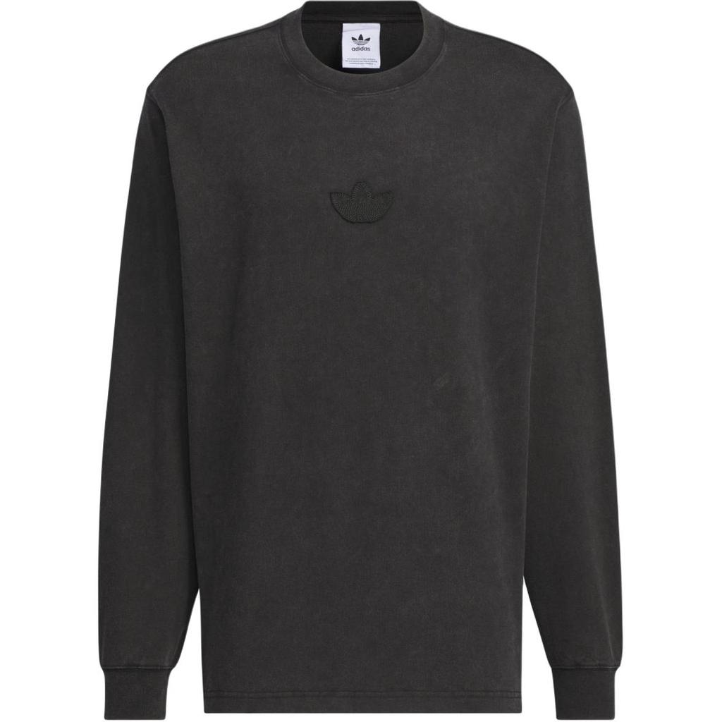 Adidas Originals Long Sleeve Top Retro Sports Casual Comfortable Solid Color Crew Neck Long Sleeve T-Shirt Men Tops Black JV6938