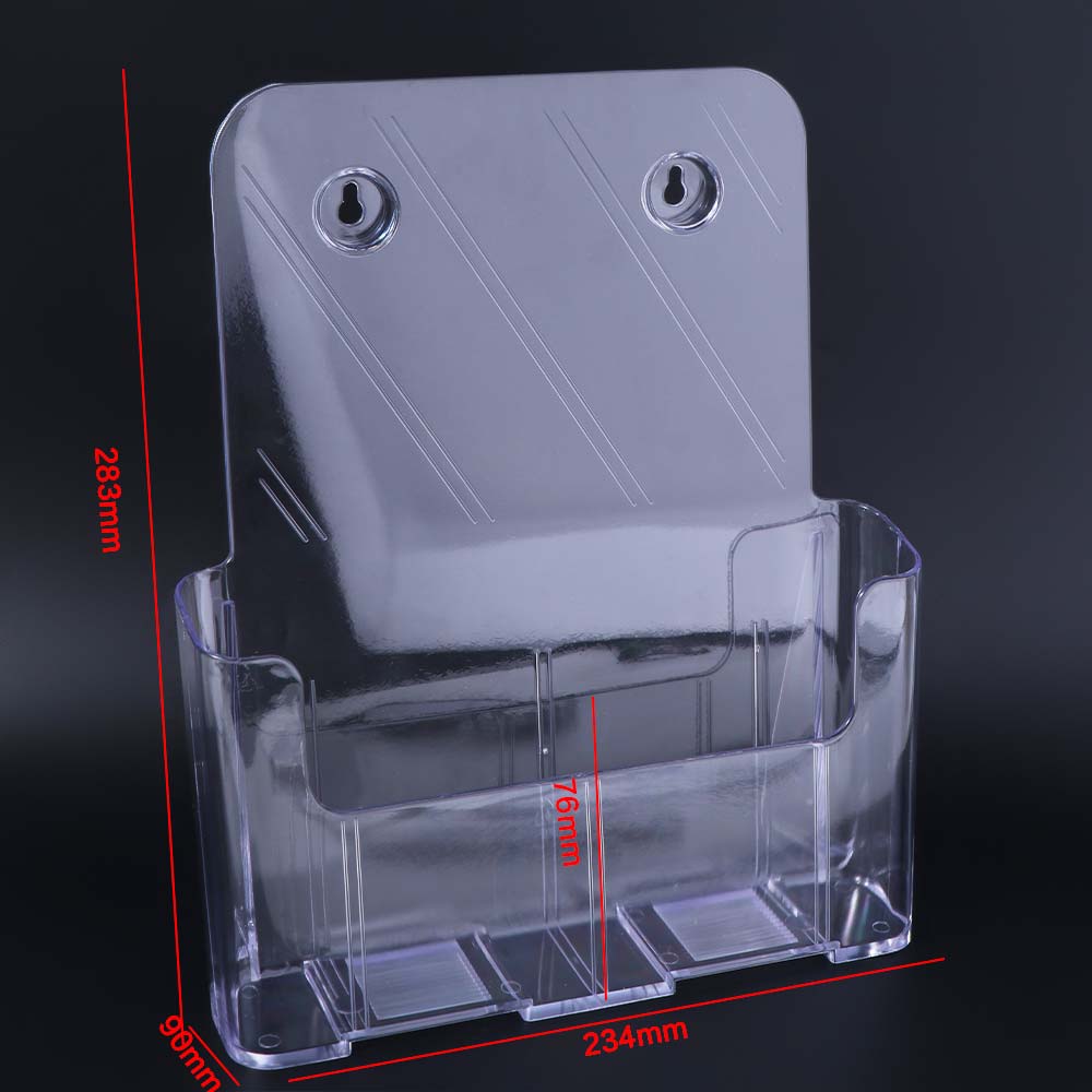 Plastic Brochure Holder Clear Flyer Display Stand Multifunction Filing Magazine Rack Locker