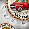 Vintage Sunflower Truck Tin Sign Rustic Farmhouse Wall Decor Indoor Outdoor Weatherproof