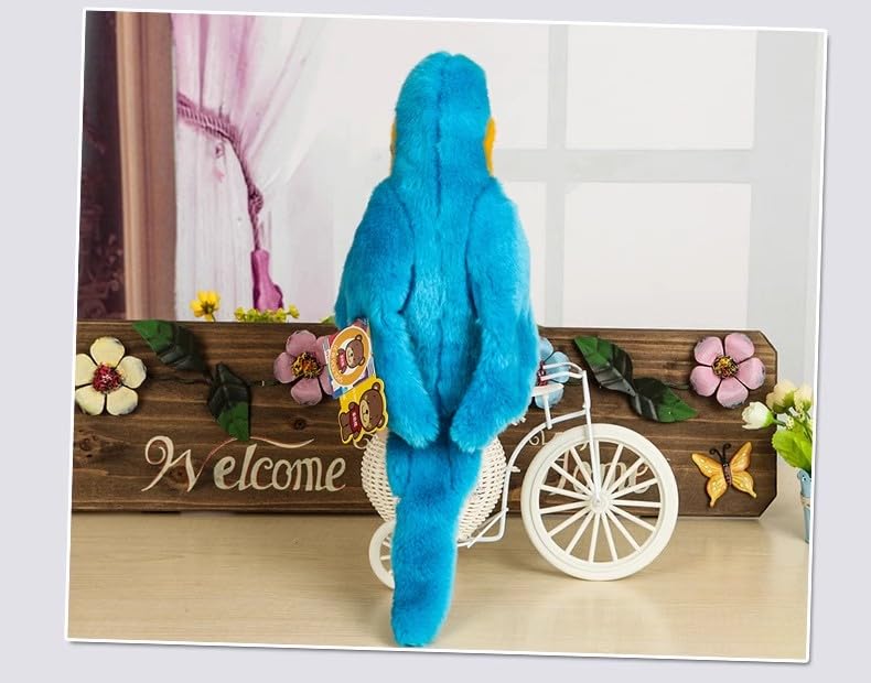 [Qingyun LEE] Plush Toy, Parrot, Realistic, Bird, Stuffed Toy, Gift, Huggable Pillow, Parrot, Plush, Fluffy, Cute, Blue