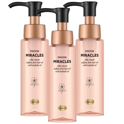 Pantene Miracles Silky Repair Leave-in Treatment Hair Oil, 70mL X 3 (Bulk Purchase)