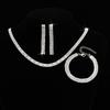 2022 Trendy Three-Piece Wedding Jewelry Set: Necklace, Stud Earrings, and Bracelet for Evening Parties