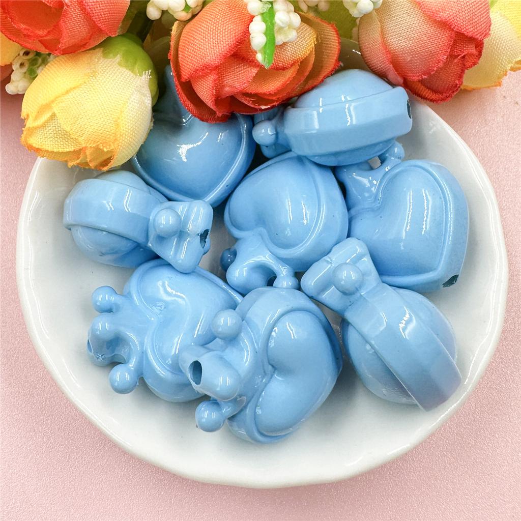 Home Party Supplies Crown Heart for Bracelet Necklace Accessories Jewelry DIY 12pcs Loose Beads Charms 21.4*24.4mm Pendants Material With Hole