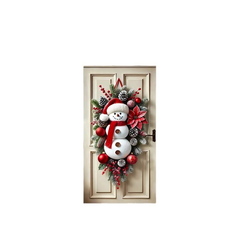 Christmas Door Hangers Snowman Theme Holiday Party Decorations Popular Door Frames And Banners For Festive Home Decoration