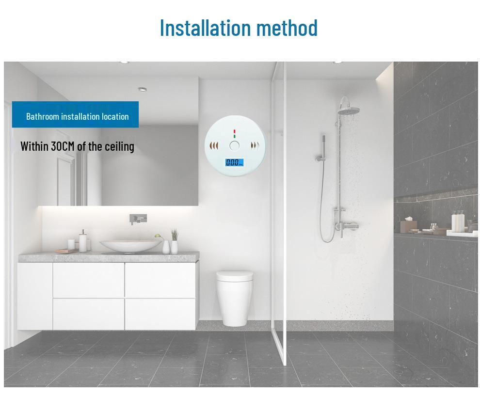 Carbon Monoxide Alarm with LCD Display - Home Gas Detector