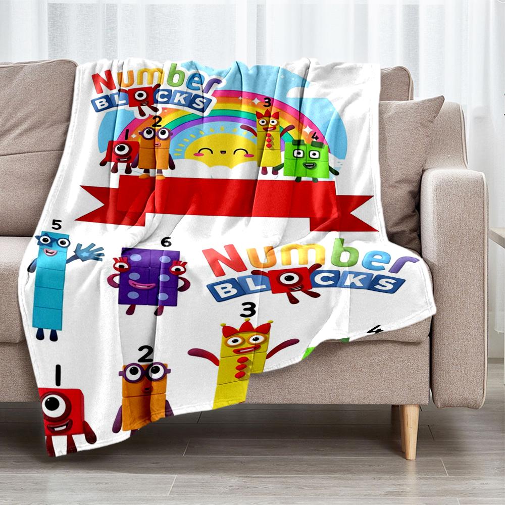 Coperta stampata a tema Numberblocks - Perfetta per divano, letto, viaggi e uso all'aperto | Lavabile in lavatrice, accogliente e resistente.
