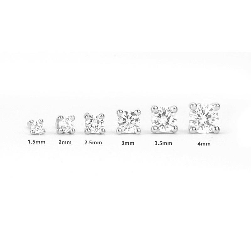 

Классические простые серьги-гвоздики из стерлингового серебра S925 с бриллиантами, модные серьги в индивидуальном стиле, 6 комплектов аксессуаров 925 silver