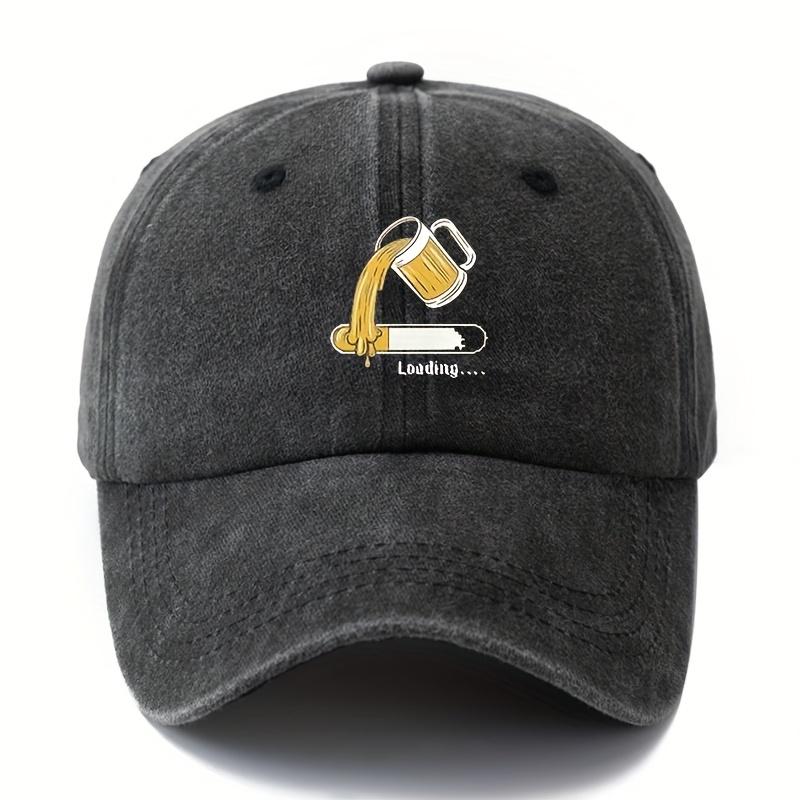 Adjustable Baseball Cap for Both Men and Women with Fun Beer Print for Daily Leisure, Outdoor Sports, and Running