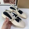 Mid Heels Office Lady Mary Jane Shoes Retro Patent Leather Square Head Slingbacks Fashion Ankle Strap Ladies Summer Sandals