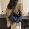 Women's Large Capacity Commuter Tote Bag Denim Shoulder Crossbody Bag