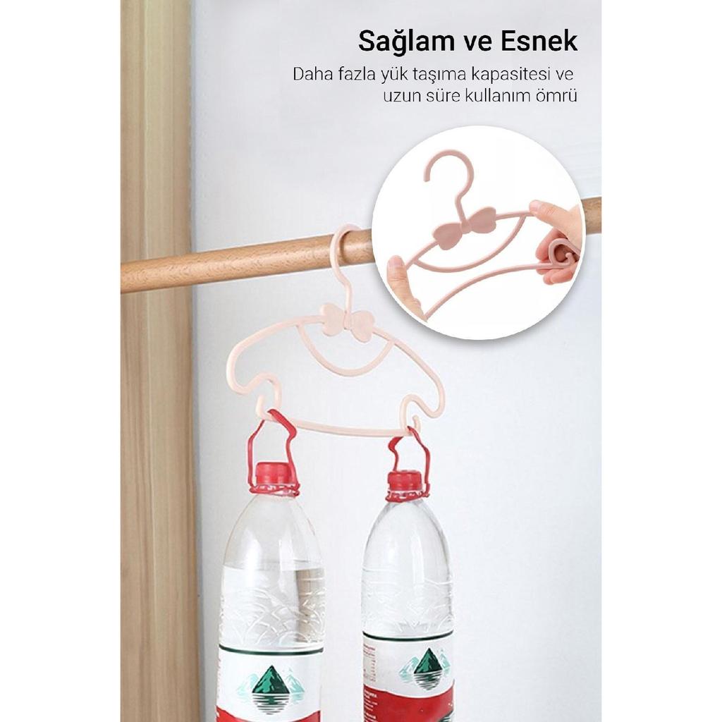 Sweet 12 Pieces Pink Baby Clothes Hanger With Bow Butterfly Baby Kids Clothes Hanger