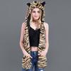 Cartoon Plush Hat Scarf Glove Set - Cute Faux Fur Cap
