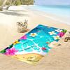 Tropical Flowers and Ocean Wave Design Beach Towel Quick-drying for Travel Outdoor Sports Jogging Beach and Swimming