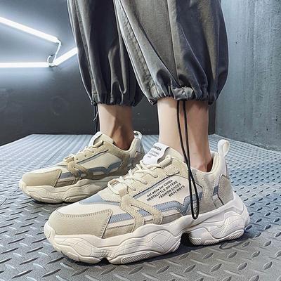 Men's Sports Running Shoes with Thick Sole New Breathable Mesh Surface Korean Version Fashionable Leisure Daddy Shoes