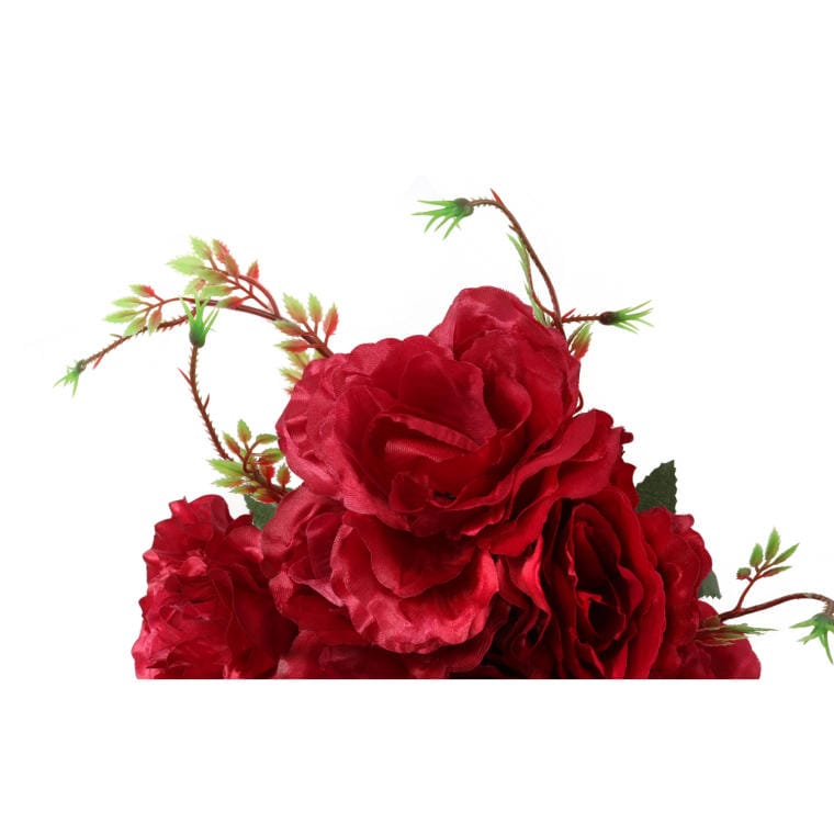 Bouquet of 7 ROSES Artificial Flower Burgundy 70 CM