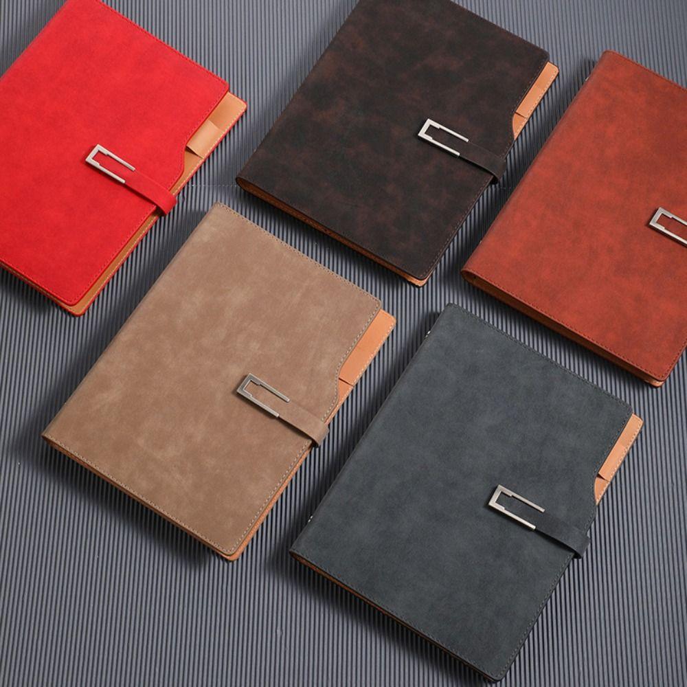 with Card Holder A5 Notebook Retro Meeting Minutes Book Fashion Loose Leaf Notebook  Students