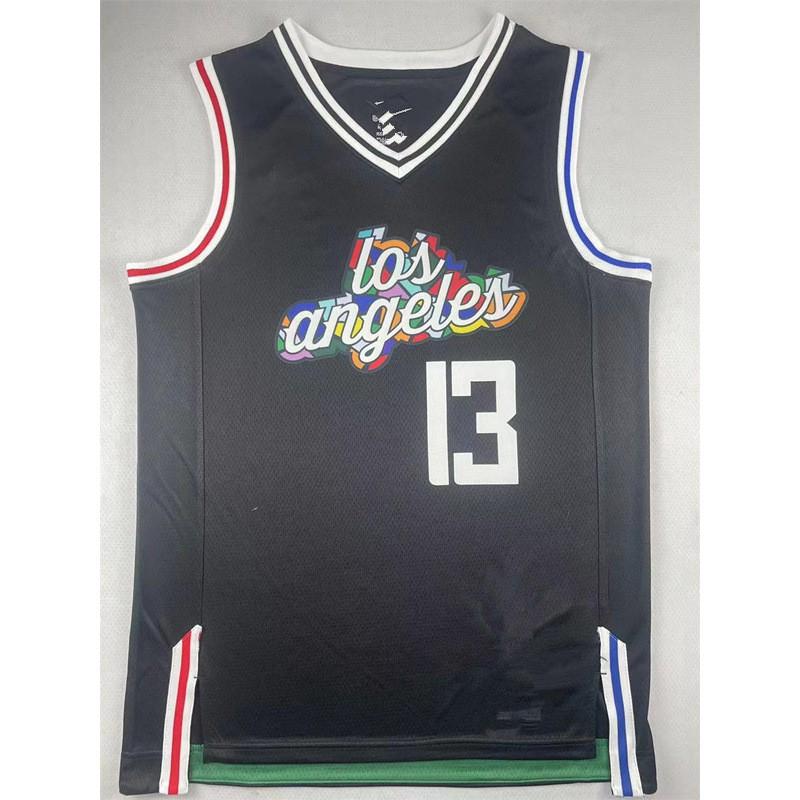 Mens LA Clippers 13 Paul George Basketball Jersey Hot Press Print Sportswear Adult Training Game Wear