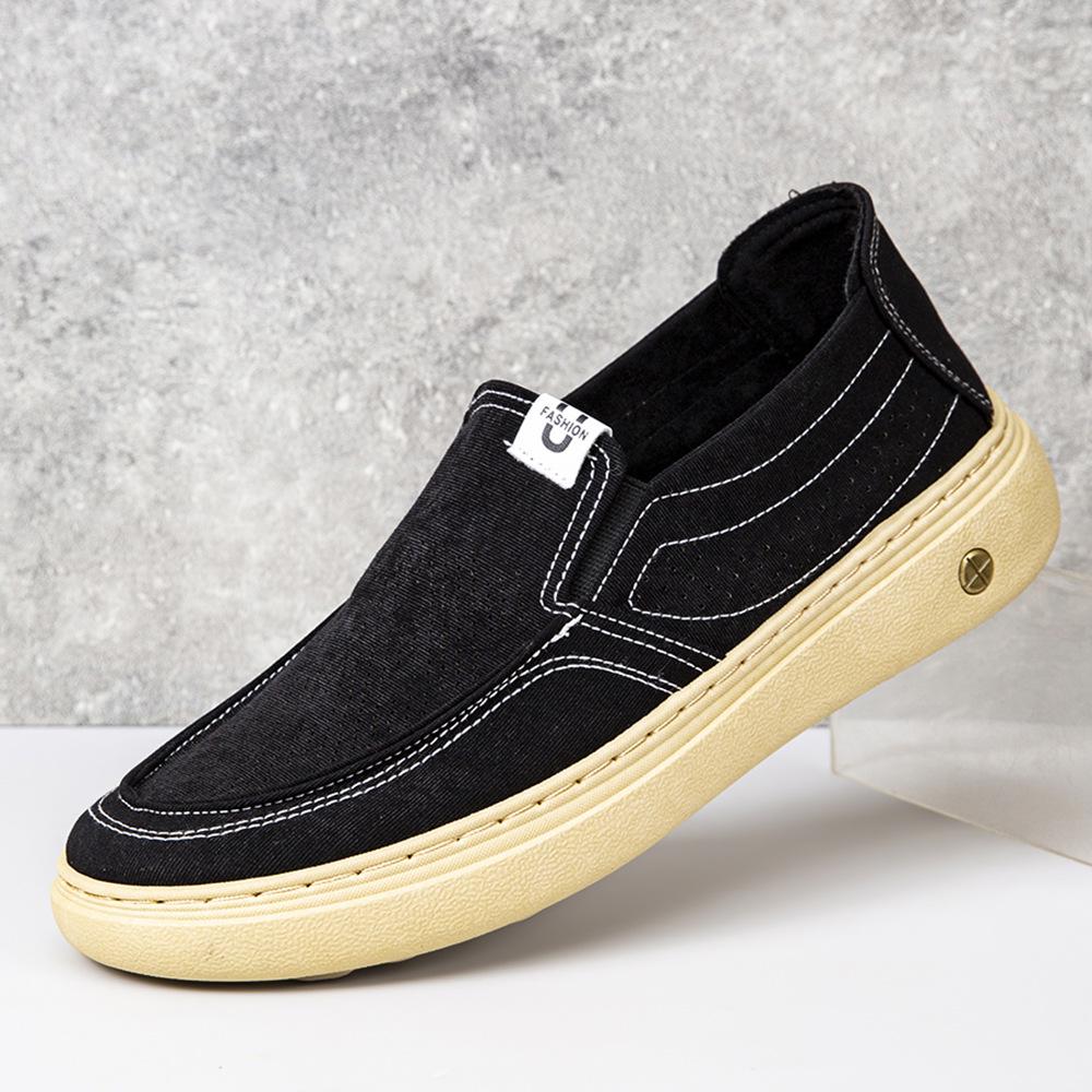 Men's Summer Breathable Slip-On Canvas Shoes - Casual, Fashionable, and Comfortable